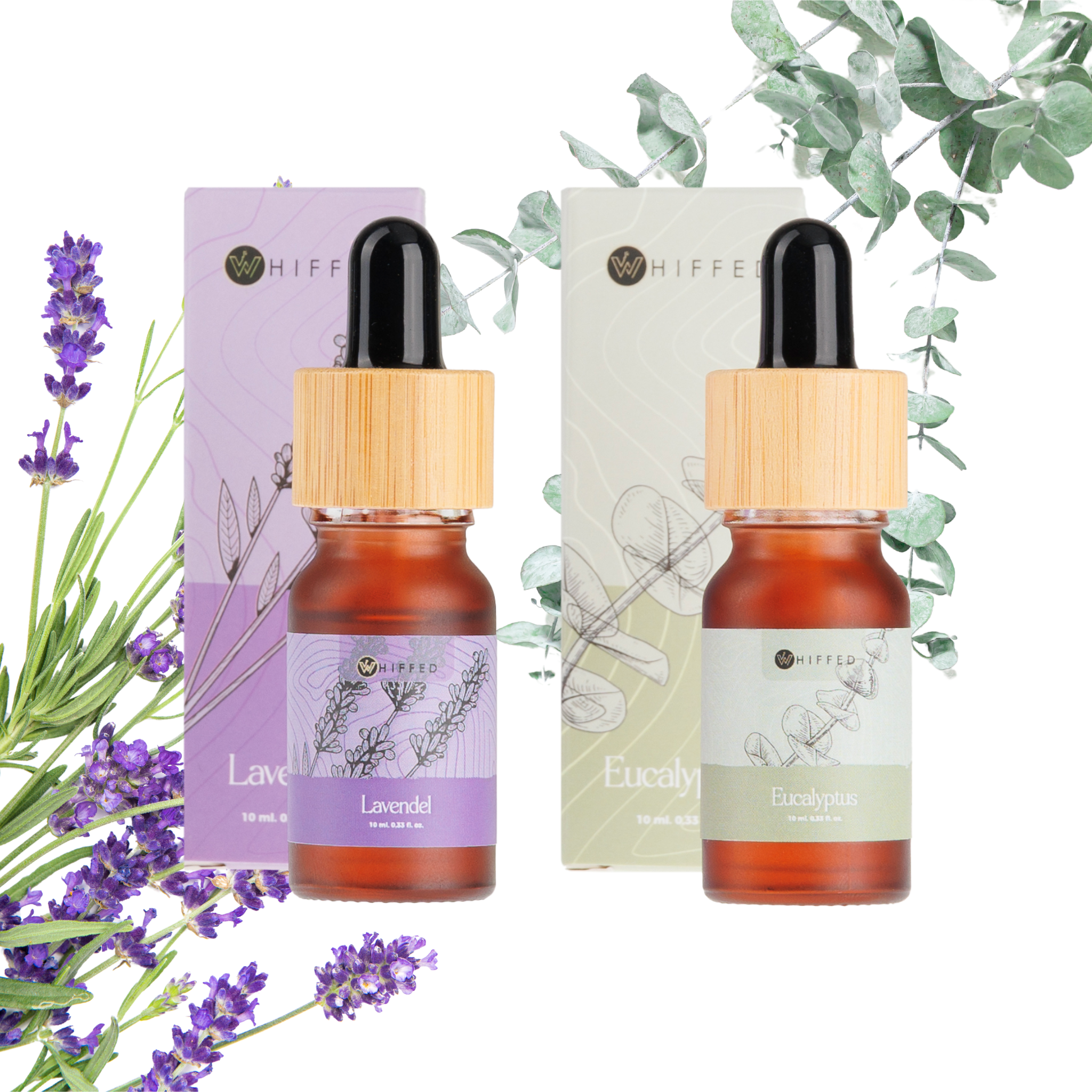 Duo Pakket: Lavendel & Eucalyptus Etherische Olie (10ml) - Whiffed