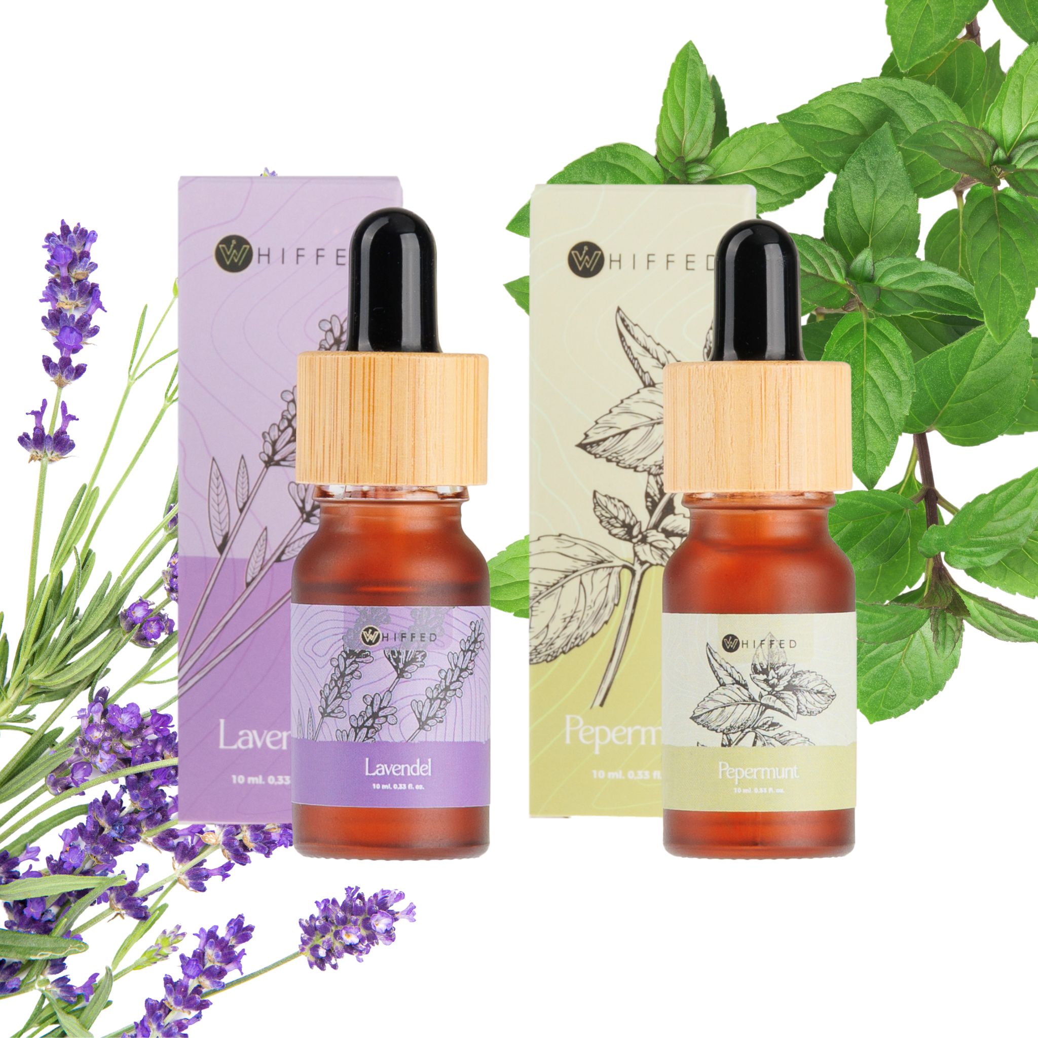 Duo Pakket: Lavendel & Pepermunt Etherische Olie (10ml) - Whiffed