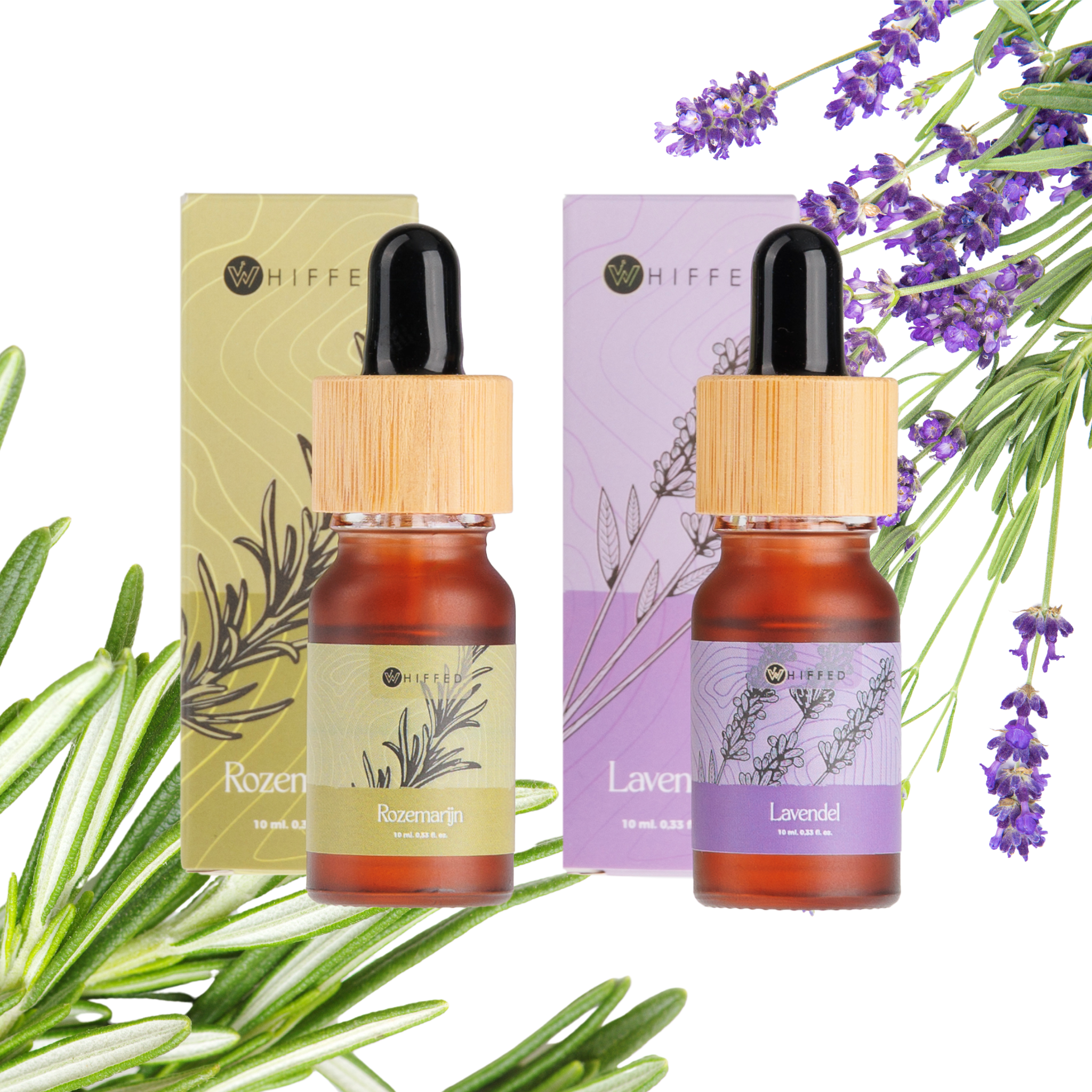Duo Pakket: Rozemarijn & Lavendel Etherische Olie (10ml) - Whiffed
