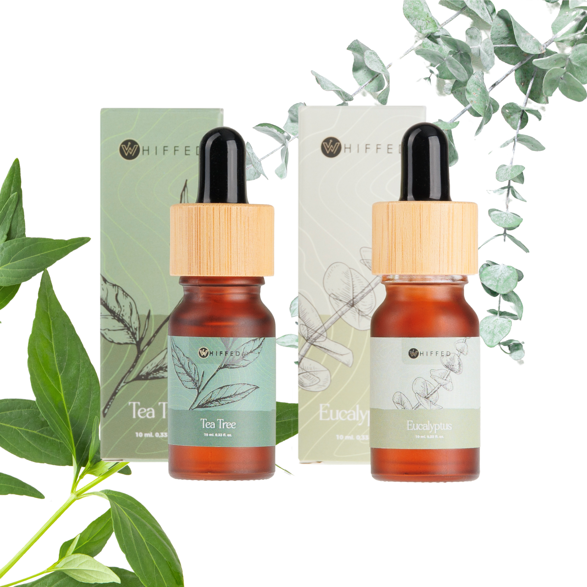 Duo Pakket: Tea Tree & Eucalyptus Etherische Olie (10ml) - Whiffed