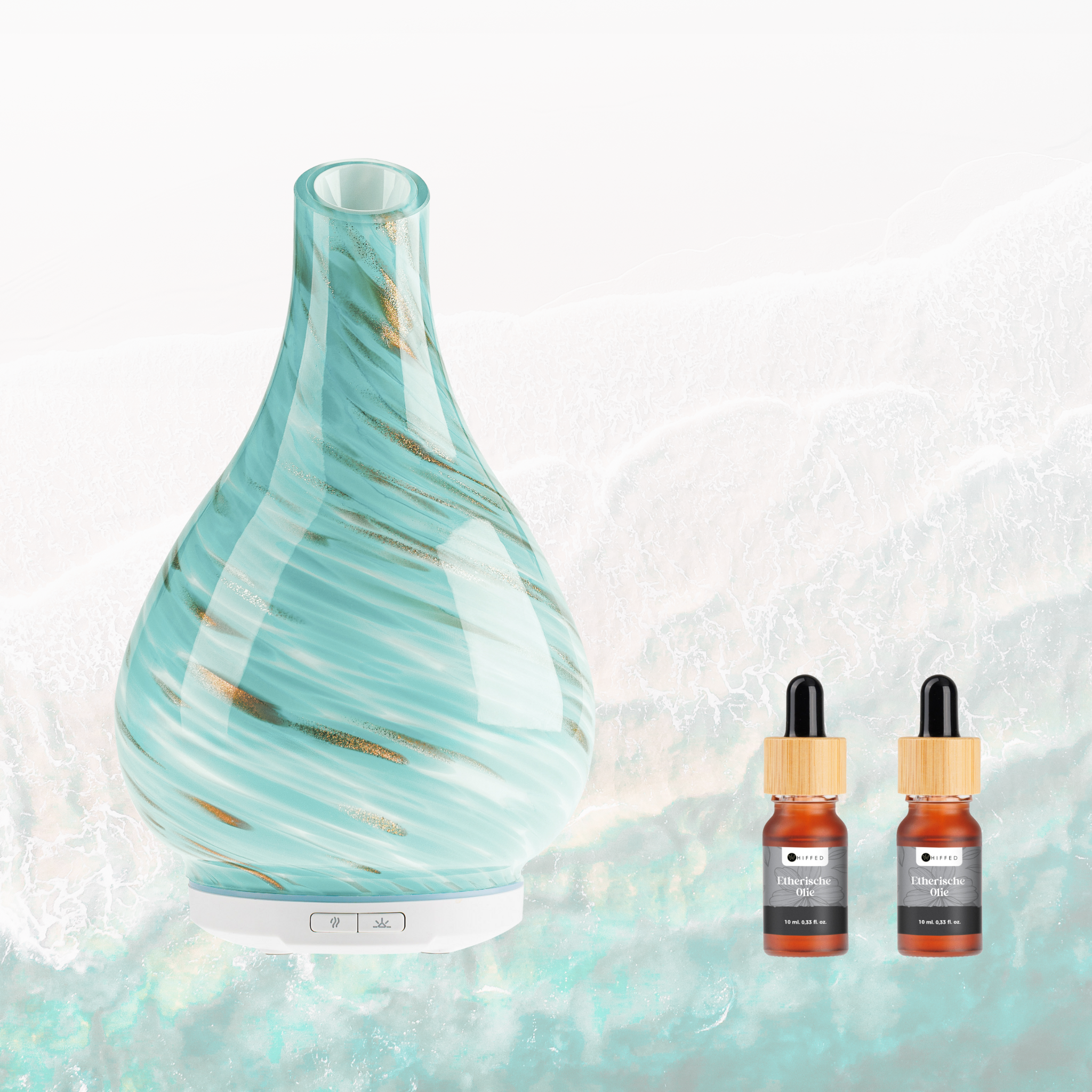 Ocean Aroma Diffuser met Keuze 2x Etherische Olie (10ML) - Whiffed